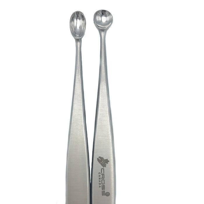 VOLKMAN CURETTE, DOUBLE-ENDED, 6.5" (16.5CM), 8MM X 15MM OVAL CUP AND 5MM DIA. ROUND CUP
