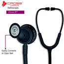 Cross Canada® 11-208 Cross-X™ Clinician Monitoring Stethoscope, Black-Finish Chestpiece, Black Tube, Stem and Headset