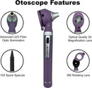 Cross Canada 11-085 Physician Fiber Optic LED Pocket Otoscope Diagnostic Set, Purple