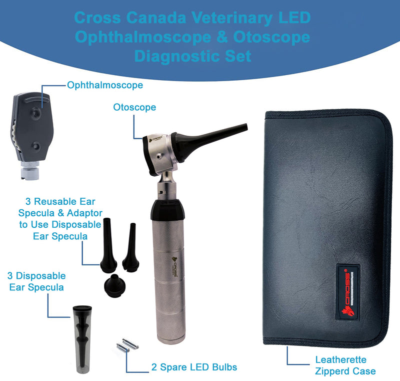 CROSS CANADA VETERINARY LED OPHTHALMOSCOPE & OTOSCOPE DIAGNOSTIC SET