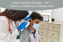 Cross Canada 11-078 Physician Fiber Optic LED Pocket Otoscope Diagnostic Set, Gray