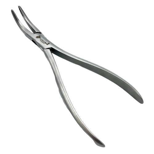 Root Forcep Curved Handle