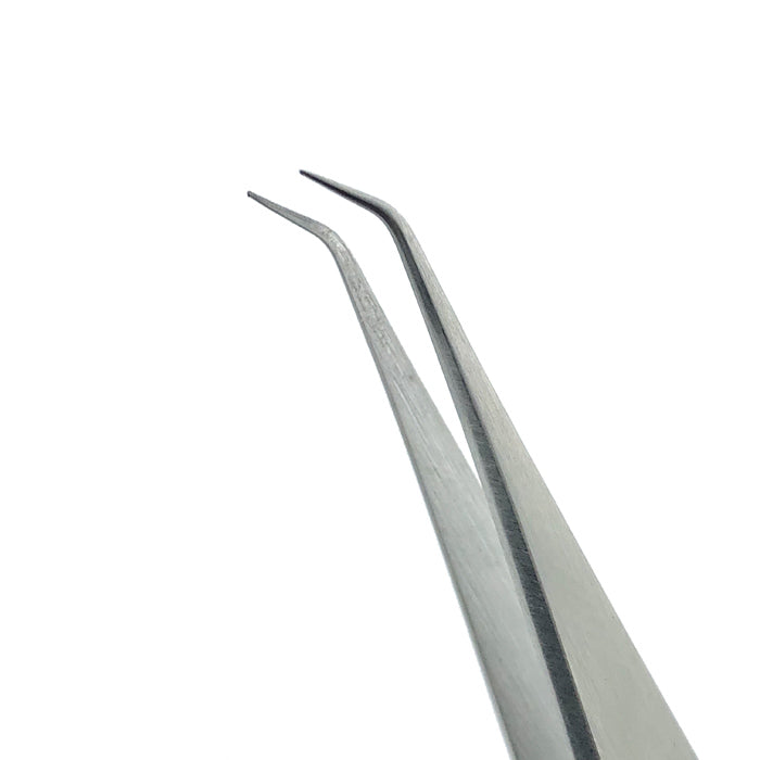 Jewelers Style Splinter Forceps, 4.5" (11cm), Micro-fine Tip, 45⁰ Angle