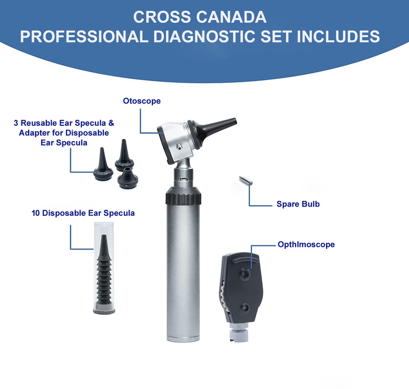 Cross Canada 11-085 Physician Fiber Optic LED Pocket Otoscope Diagnost