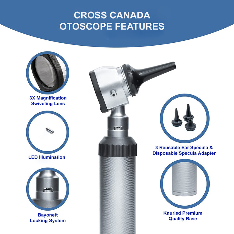 Cross Canada Physician LED Otoscope and Ophthalmoscope Diagnostic Set