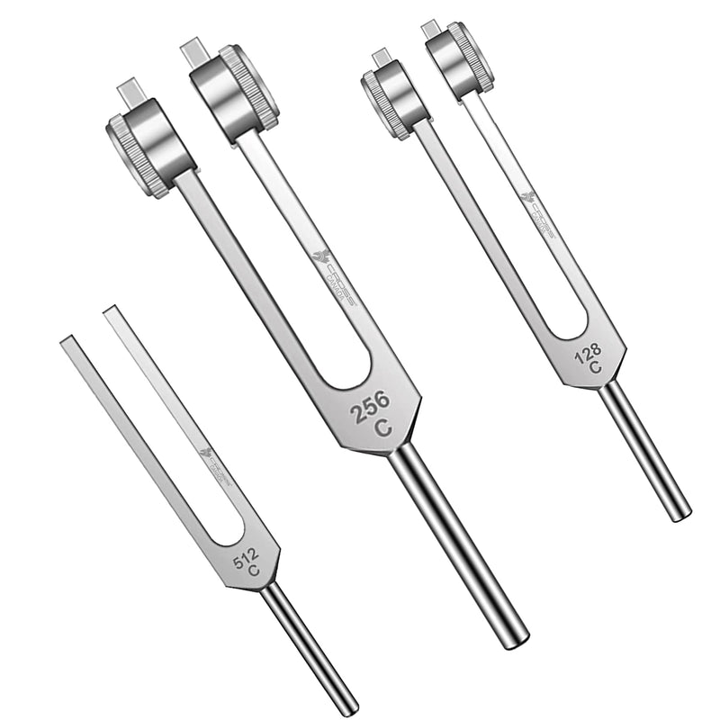 Cross Canada® Tuning Fork Set (C-128, C-256 & C-512), 128 Cps (128 Hz), 256 Cps (256 Hz) & 512 Cps (512 Hz) Medical Tuning Forks Set