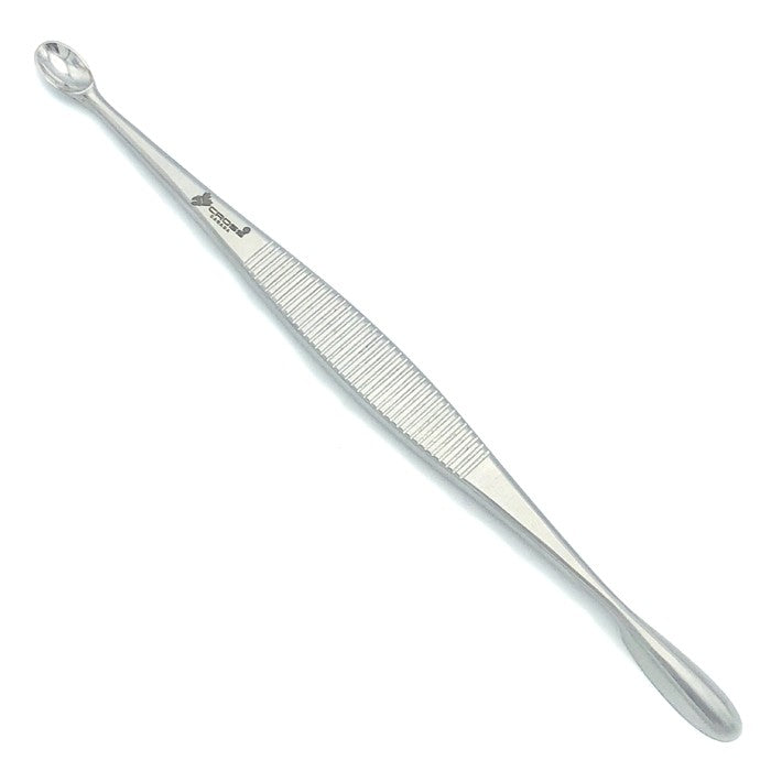 VOLKMAN CURETTE, DOUBLE-ENDED, 8.25" (21CM), OVAL CUPS 5MM X 10MM AND 6MM X 20MM